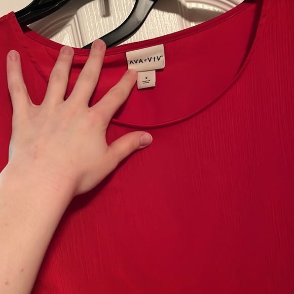Red AVA & VIV long sleeved blouse - Picture 3 of 7